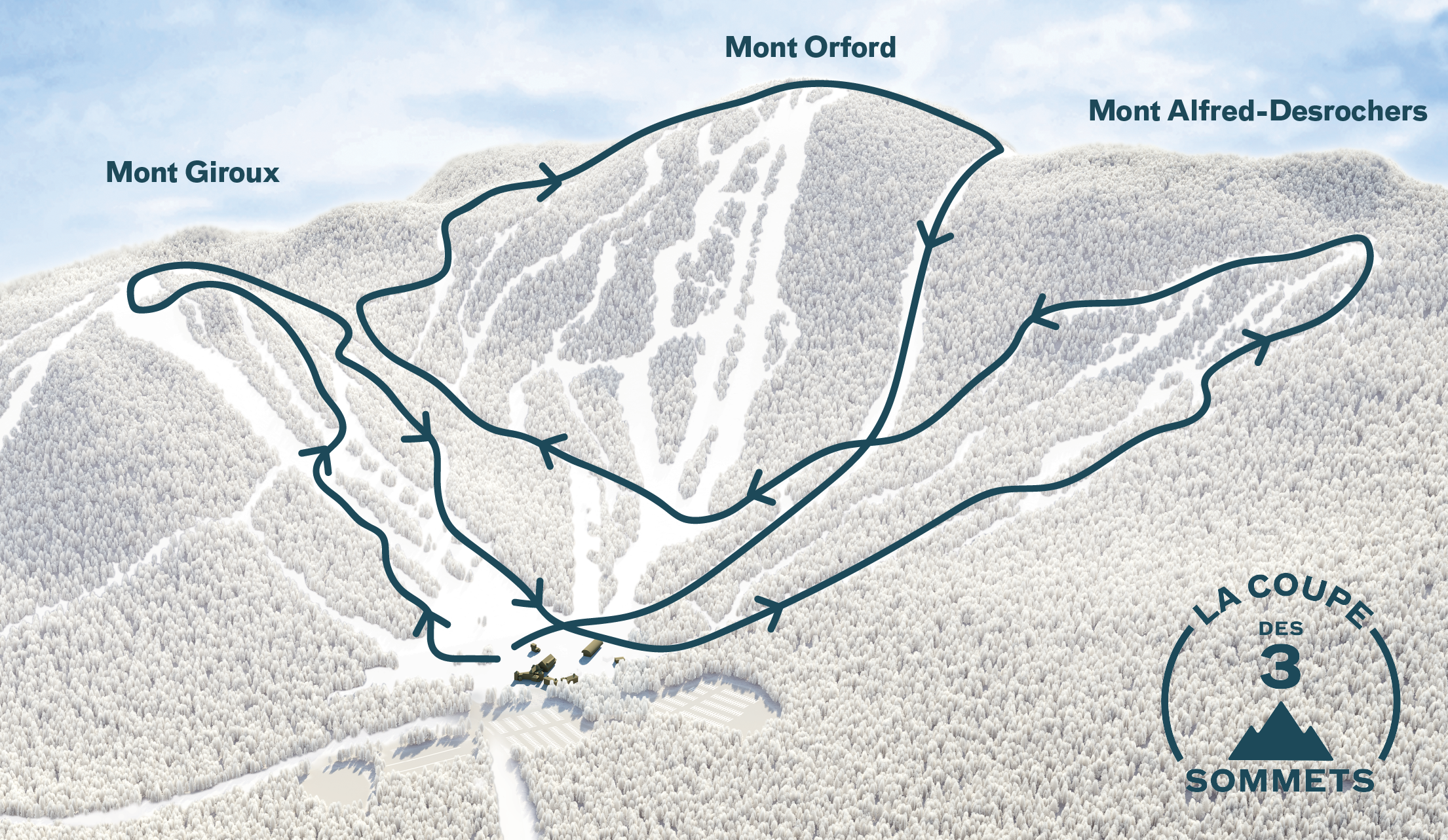 Parcours sur carte HIVER 3sommets