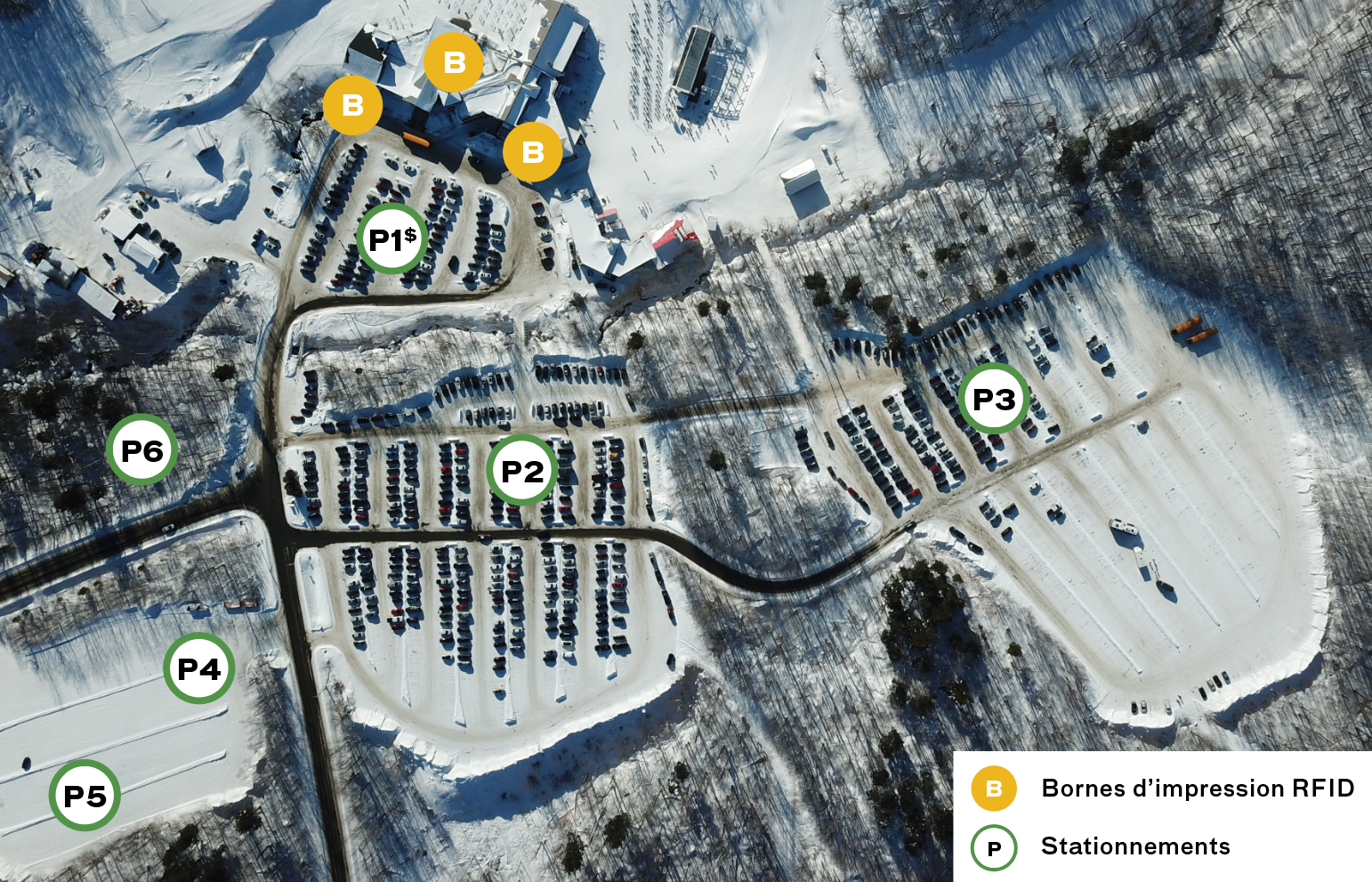 Plan stationnementbornes
