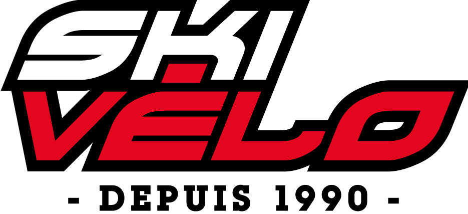 Logo SKI VELO white and red white outline